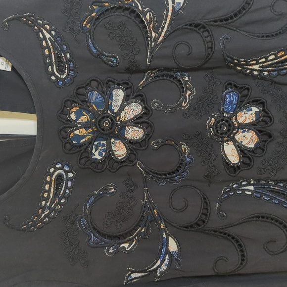 Johnny Was Merla Dress Black Cotton Embroidered Floral NWT XS - Picture 5 of 15